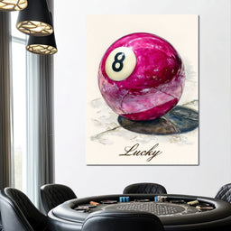 Lucky Eight Billiard Ball - NicheCanvas