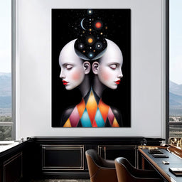 Twins of the Celestial Mind - TooplesArt - NicheCanvas