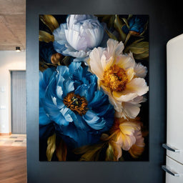 Midnight Peony Garden Radiance - NicheCanvas