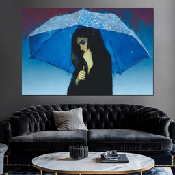 Rainbound Reverie Blue Shelter - NicheCanvas