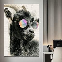 Stray Goat With A Painted Perspective - NicheCanvas