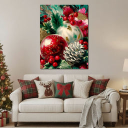 Festive Ornaments Holiday Glow - NicheCanvas