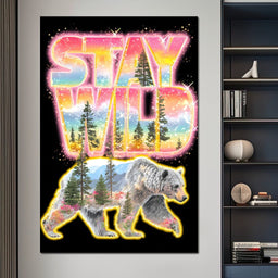 Wild Bear Forest Stay Wild - NicheCanvas
