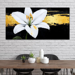 Golden Elegance Lily Blossom - NicheCanvas