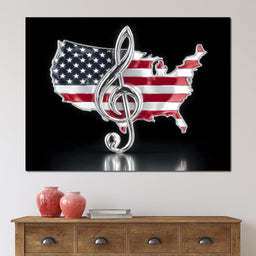 Patriotic Melody Stars Stripes - NicheCanvas