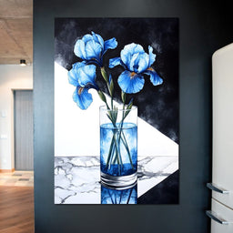 Iris Reflections in Glass - NicheCanvas