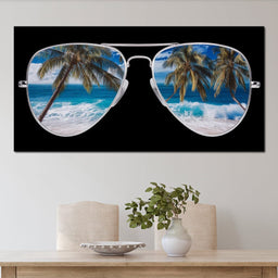 Tropical Seaside Aviators View - NicheCanvas