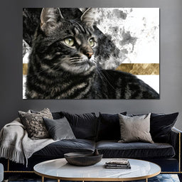 Golden Band Tabby Cat Portrait - NicheCanvas