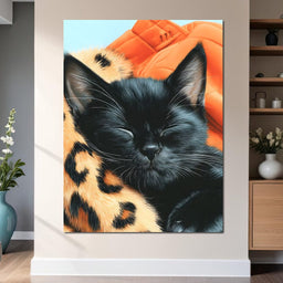 Dreamy Feline Slumber Bliss - NicheCanvas