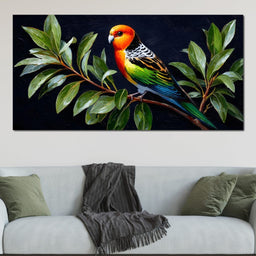 Vibrant Parrot in Leafy Haven - NicheCanvas
