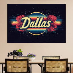 Retro Rose Radiance Dallas - NicheCanvas