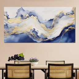 Sapphire Gold Mountain Flow - NicheCanvas