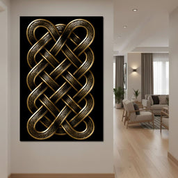 Ancient Norse Gold Metal Interlace - NicheCanvas