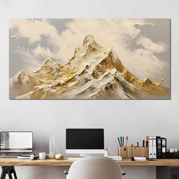 Golden Alpine Majesty Peaks - NicheCanvas