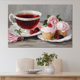 Tea Time Cupcakes and Berries - NicheCanvas