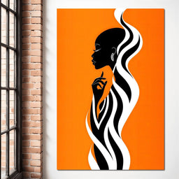 Ebony Flow on Tangerine Dreams - TooplesArt - NicheCanvas