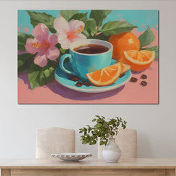 Tropical Morning Cup of Coffee - NicheCanvas