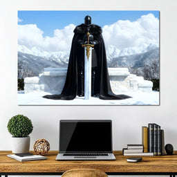 Icebound Peaks Excalibur Warrior - NicheCanvas