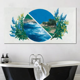 Mediterranean Sea and Olive Grove - NicheCanvas