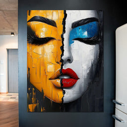 Dual Tones Modern Portrait Face - NicheCanvas