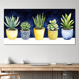 Succulent Symphony in Pots - NicheCanvas