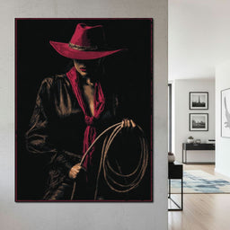Midnight Cowgirl Red Hat - NicheCanvas