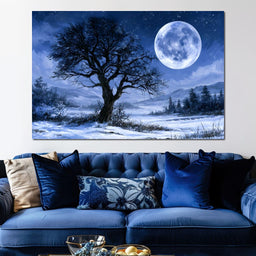 Midnight Frost Under The Lunar Glow - NicheCanvas