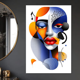 Red Lips and Bold Shapes - TooplesArt - NicheCanvas