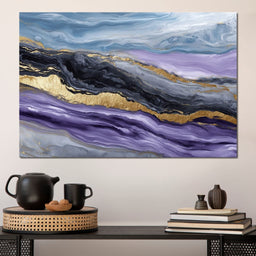 Lavender Gold Marble Drift - NicheCanvas