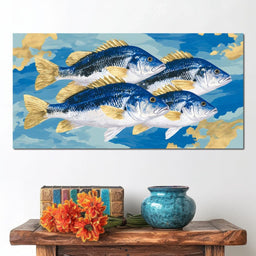 Golden Fins Ocean Quartet - NicheCanvas