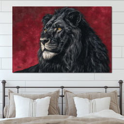 Midnight King Black Lion Portrait - NicheCanvas
