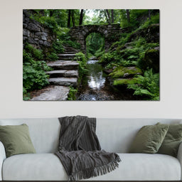 Forest Stone Archway Pathway - NicheCanvas