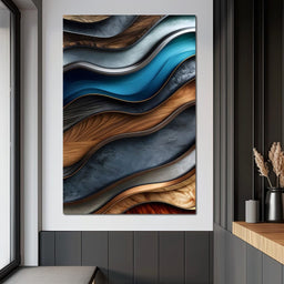 Colorful Wooden Waves 001 - Johanjjf - NicheCanvas