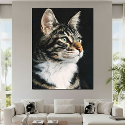 Emerald Eyed Tabby Portrait - NicheCanvas
