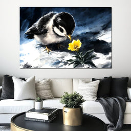 Chick Ponders Golden Bloom - NicheCanvas
