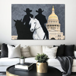 Cowboy Shadows Capitol Vigil - NicheCanvas