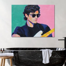 Retro Cool Guitar Sunglass Hero - NicheCanvas