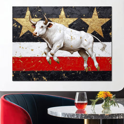 Bull Odyssey Across Stars - NicheCanvas