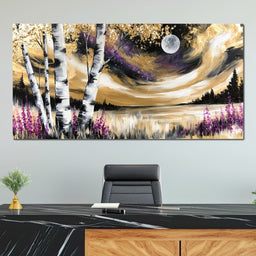 Golden Solstice Over The Purple Wilds - NicheCanvas