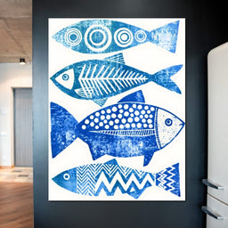 Geometric Marine Life Study - NicheCanvas