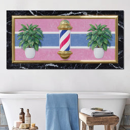 Retro Barber Pole Vaporwave Charm - NicheCanvas