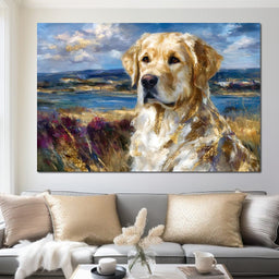Golden Retriever Lakeside Watch - Neal Hackett - NicheCanvas