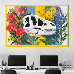 Dinosaur Elegance Flora Fusion - NicheCanvas