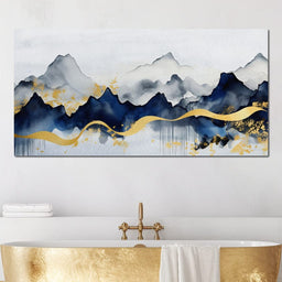 Midnight Peaks Golden Drift - NicheCanvas