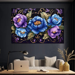 Midnight Floral Symphony - NicheCanvas