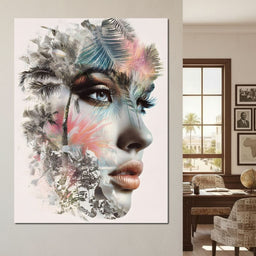 Tropical Muse Leaf Portrait - NicheCanvas
