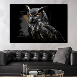 Golden Eyed Night Owl Portrait - NicheCanvas