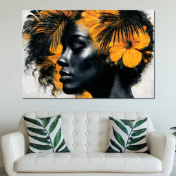 Golden Flora Crowned Spirit - NicheCanvas