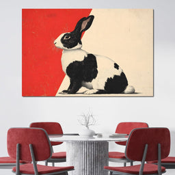 Rabbit's Geometric Poise - NicheCanvas