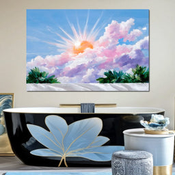 Magnificent Sun Over Clouds - NicheCanvas